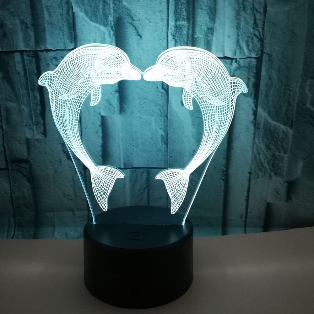 Boutique Customized Gift Box With Colorful 3D Dolphin Ligh