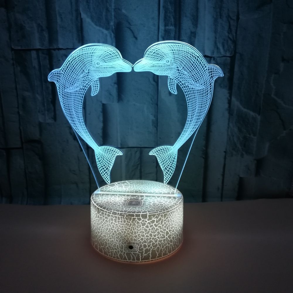 Boutique Customized Gift Box With Colorful 3D Dolphin Ligh