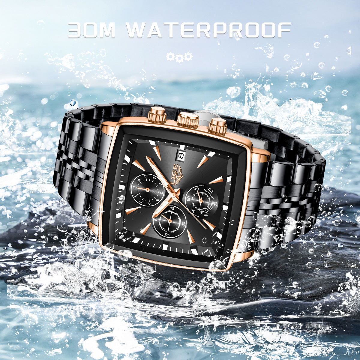 Business Personality Large Dial Square Watch Men