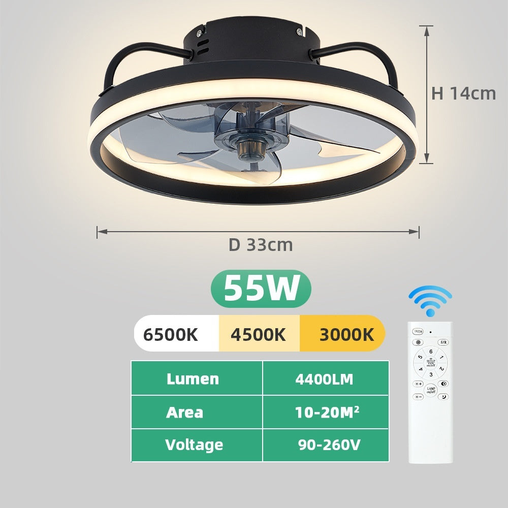 Simple Wrought Iron Fan Lamp Restaurant LED Electric Fan Lamp