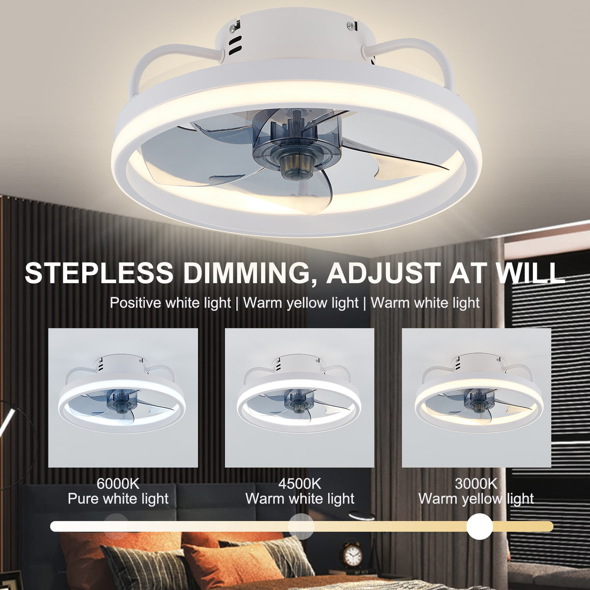 Simple Wrought Iron Fan Lamp Restaurant LED Electric Fan Lamp
