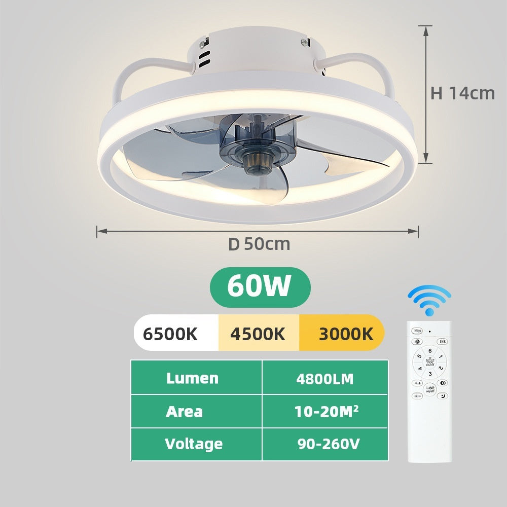 Simple Wrought Iron Fan Lamp Restaurant LED Electric Fan Lamp